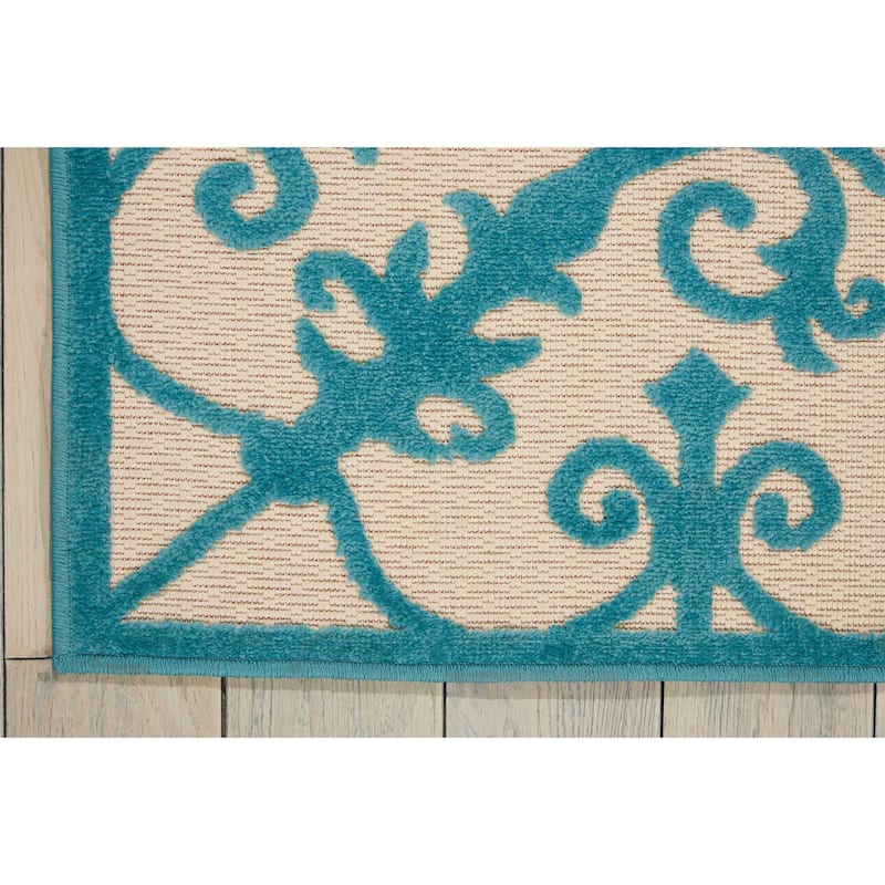 Nourison Aloha Modern Medallion Scroll Indoor / Outdoor Area Rug