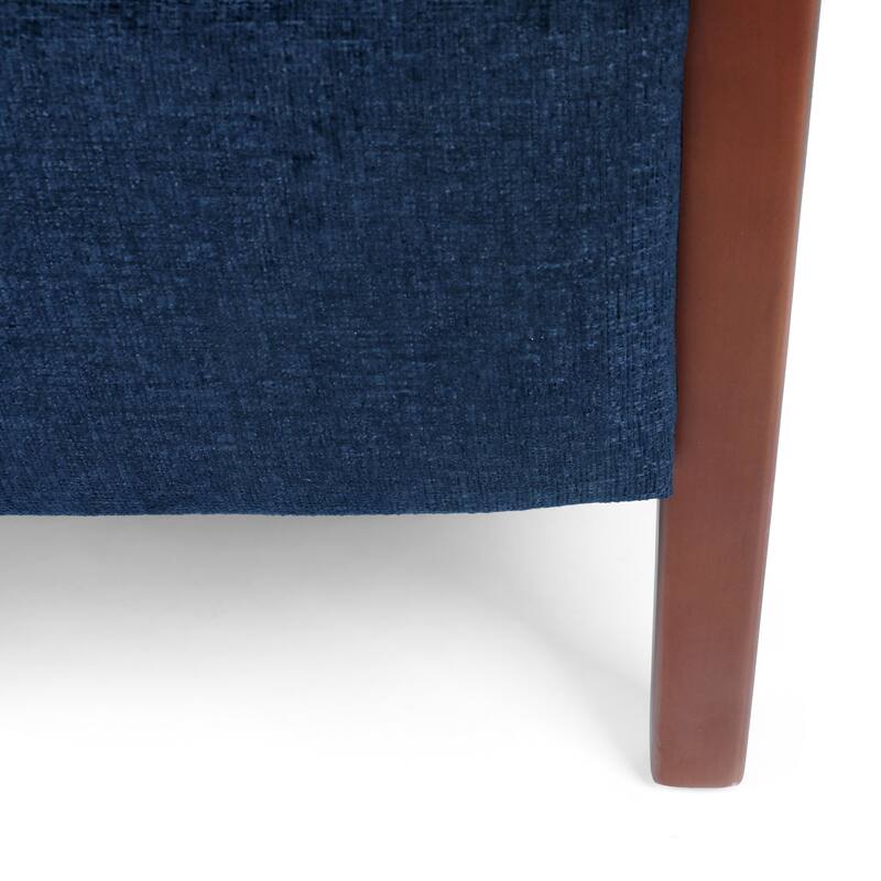 Mid‑Century Modern Push‑Back Recliner Chair with Channel Stitching