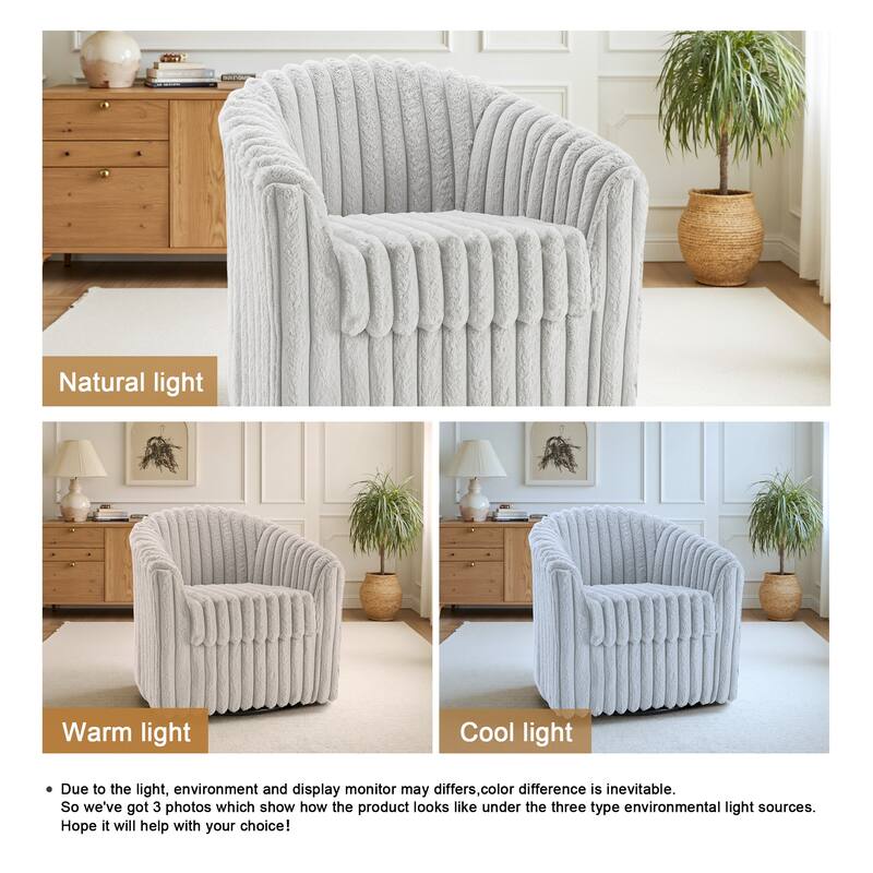 Modern Cotton Flannel Swivel Accent Chair Plush Barral Chair