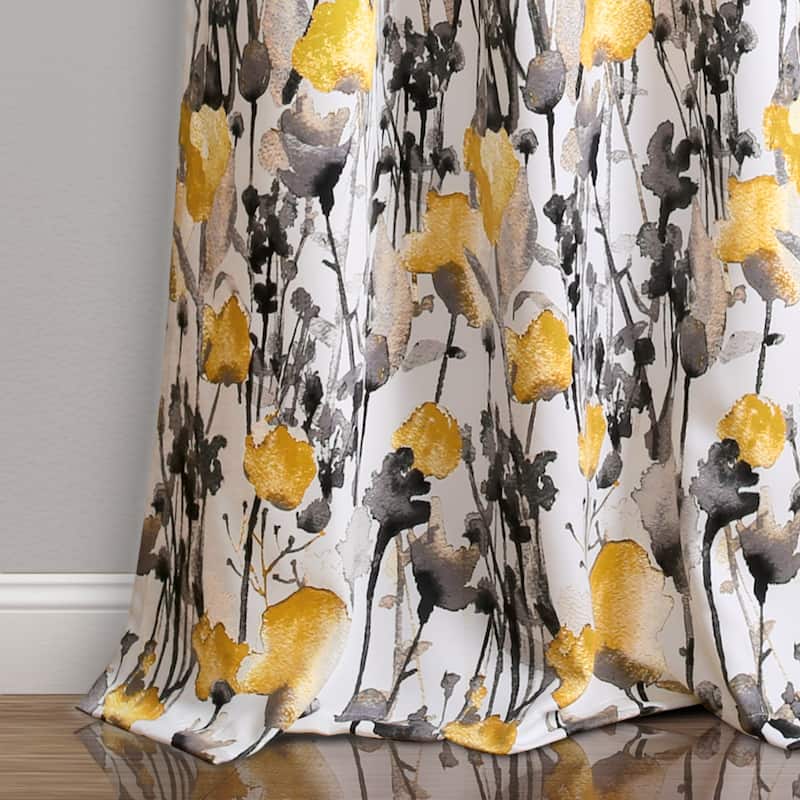 The Curated Nomad Luminet Flora Room Darkening Window Curtain Panel Pair