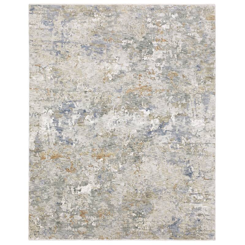 Sienna Distressed Abstract Beige/ Multi Area Rug - 6'7" x 10'