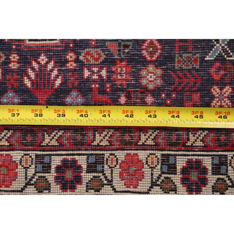 Vegetable Dye Tribal Abadeh Persian Area Rug Hand-knotted Wool Carpet - 3'4" x 5'0"