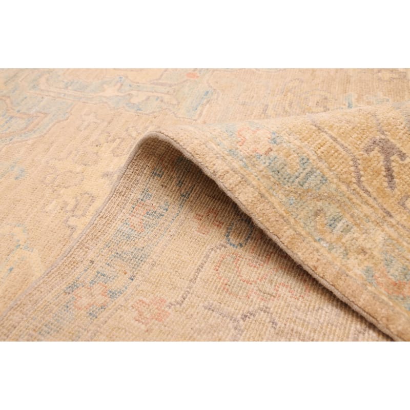 ECARPETGALLERY Hand-knotted Peshawar Oushak Tan Wool Rug - 8'1 x 9'11