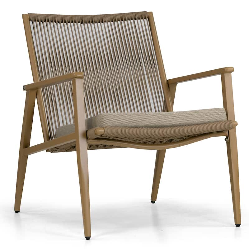 Set of 2 Biton Brown Outdoor Lounge Chair with Seat Cushion