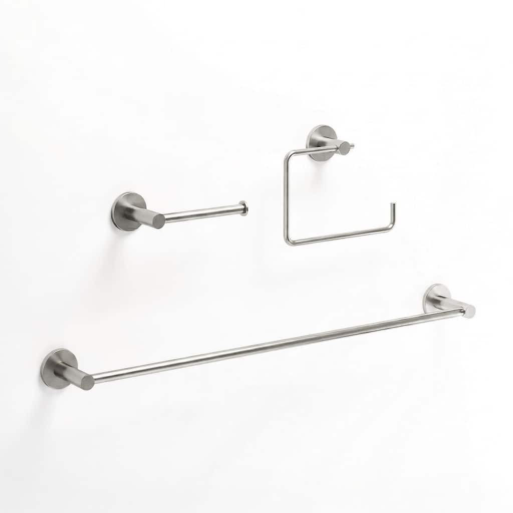 Vigo VGAC3005 Cass 3 Piece Bathroom Package with 24" Towel Bar, Towel
