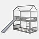 preview thumbnail 5 of 39, Twin Over Twin Bunk Bed with Slide, House Bed with Slide