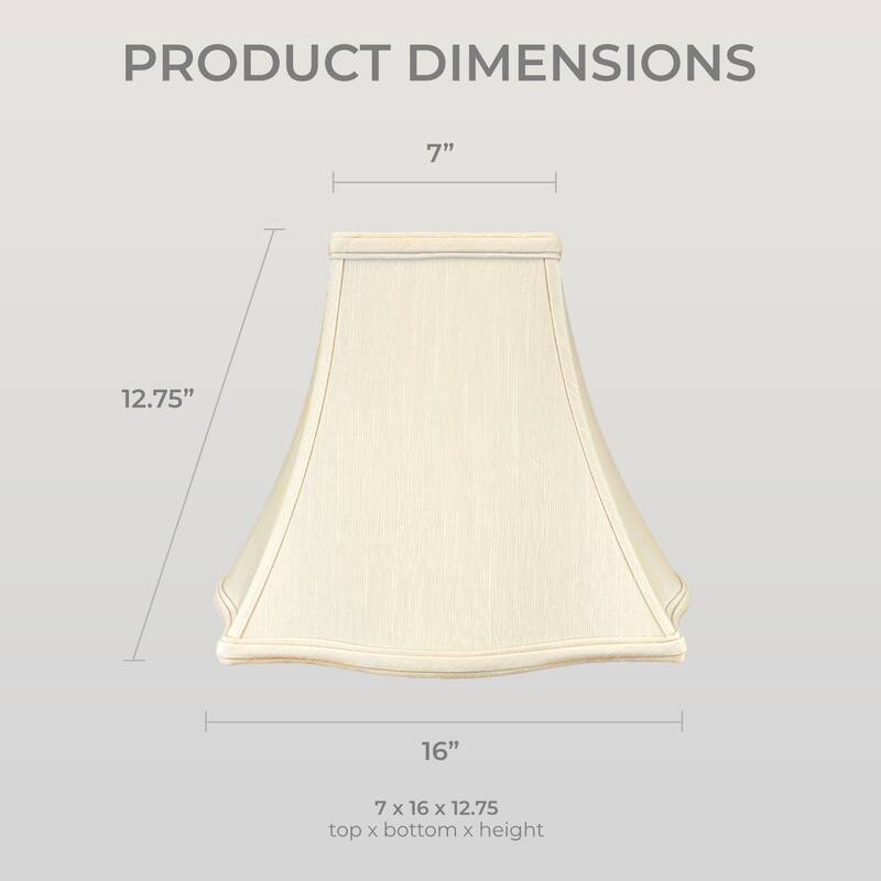 Royal Designs Fancy Square Bell Basic Lamp Shade, Beige, 7x16x12.75