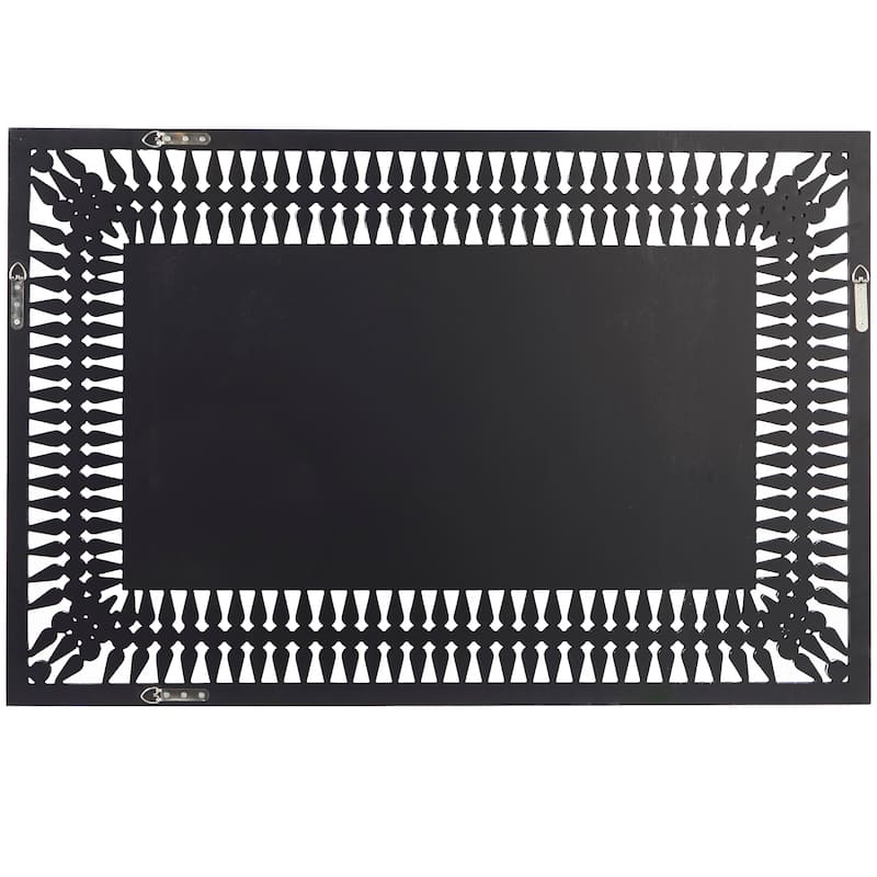 Elegant Silver Glass Wall Mirror with Crystal Embellishment