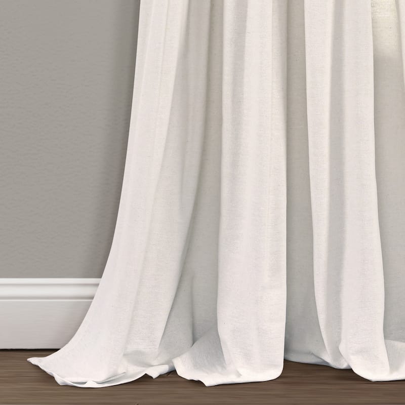 Lush Decor Linen Button New Window Curtain Single Panel - 108" x 40"