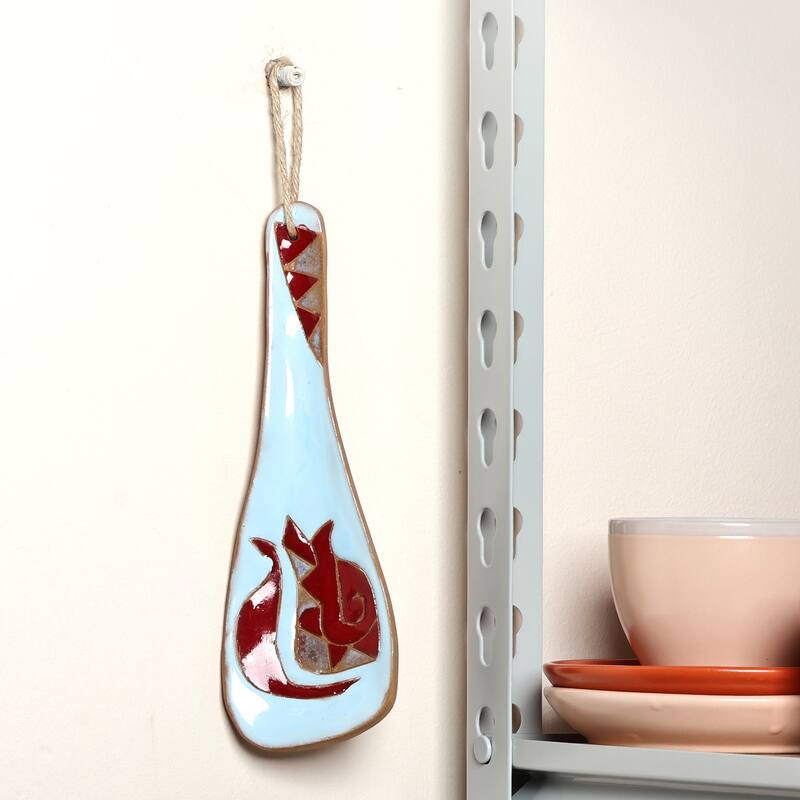 Novica Handmade Romance Flavors In Blue Ceramic Spoon Rest