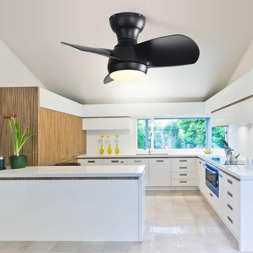 23" 29'' 42'' Flush Mount Ceiling Fan with Light and Remote Control for Small Room,Patio,Kitchen,Bedroom