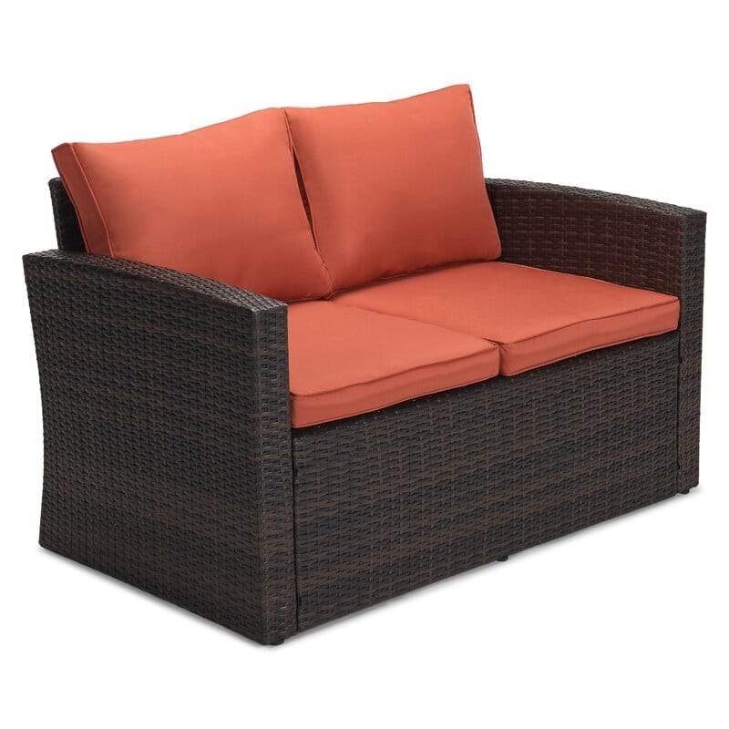 5-piece Wicker Patio Conversation Furniture Set
