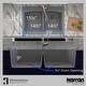 preview thumbnail 5 of 8, Karran Drop-In Quartz Composite 33 in. 1-Hole 50/50 Double Bowl Kitchen Sink in Grey with Kitchen Faucet in Matte Black