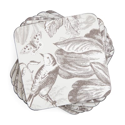Pimpernel Set of 6 Vintage Garden Coasters - 4 Inches Sq.