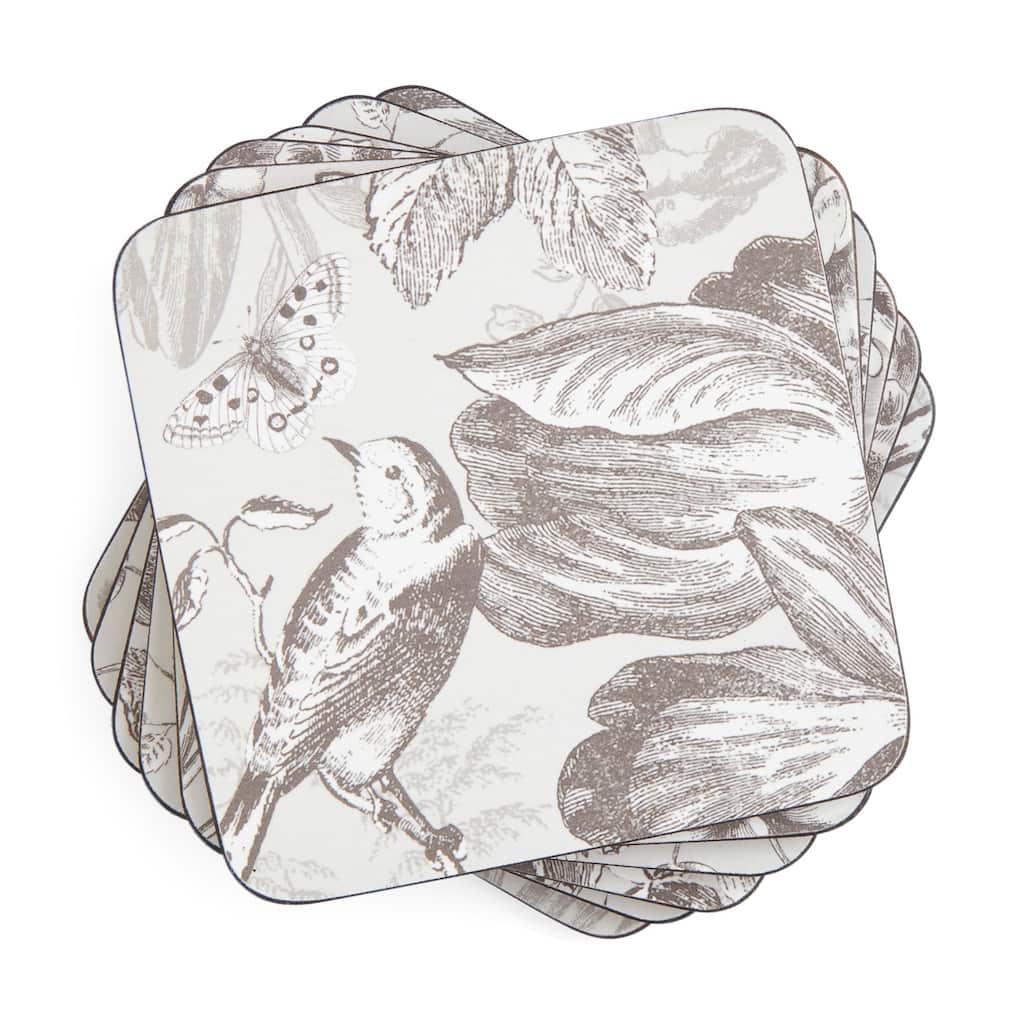 Pimpernel Set of 6 Vintage Garden Coasters - 4 Inches Sq.