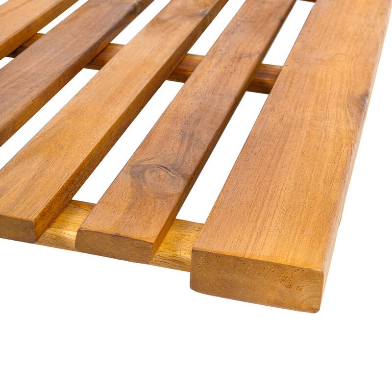 Paige Acacia Wood Slat Natural Indoor/Outdoor Shower Mat