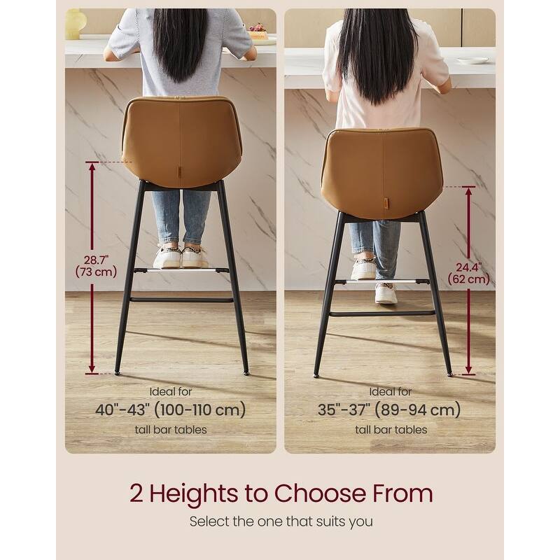 Contemporary Set of 2 Bar Stools - Stylish Seating Solution for Home