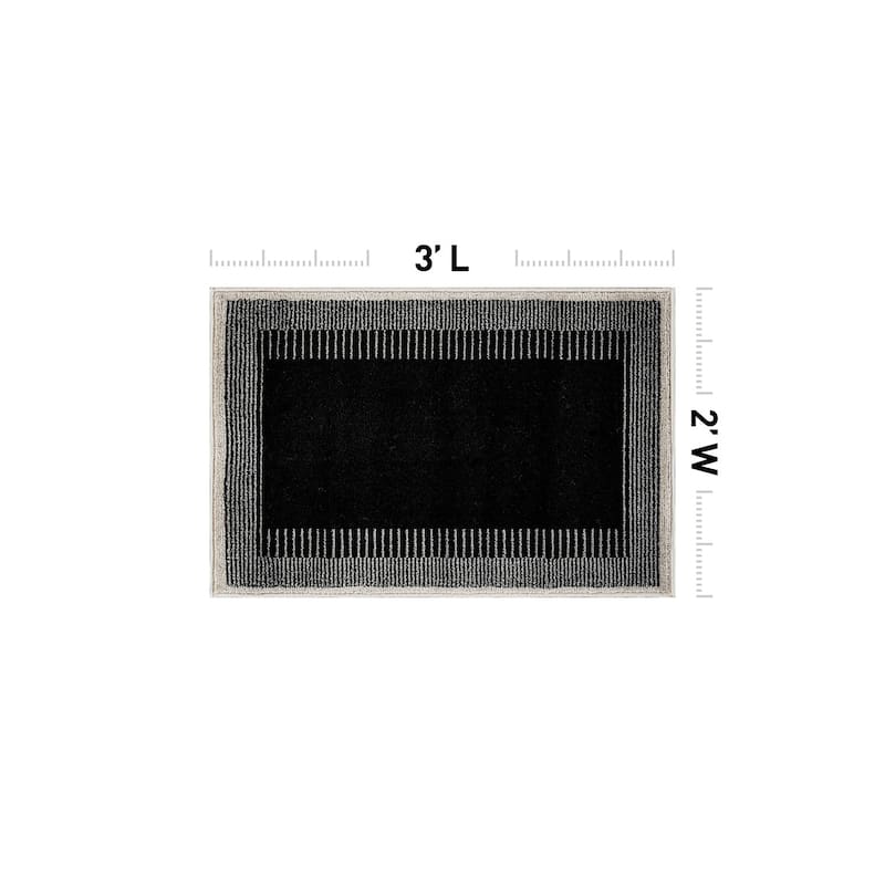 World Rug Gallery Modern Abstract Bordered Area Rug for Living Room, Bedroom, or Entryway - Low Pile Indoor Rug