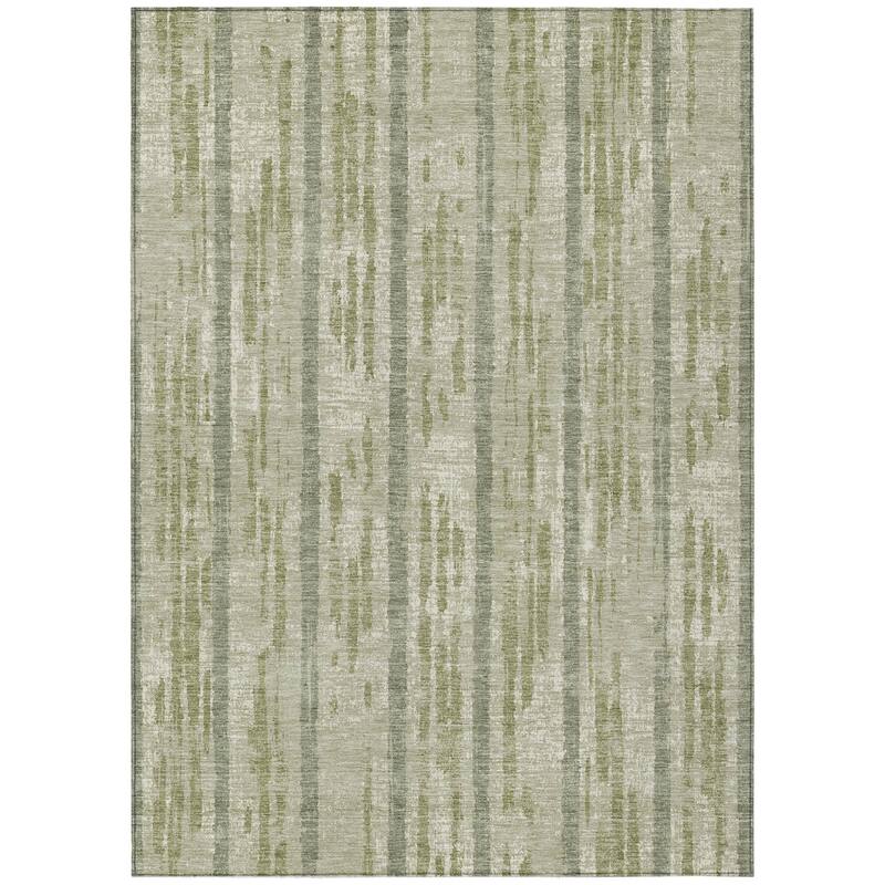 HomeRoots Striped Transitional Rectangle Outdoor Rug