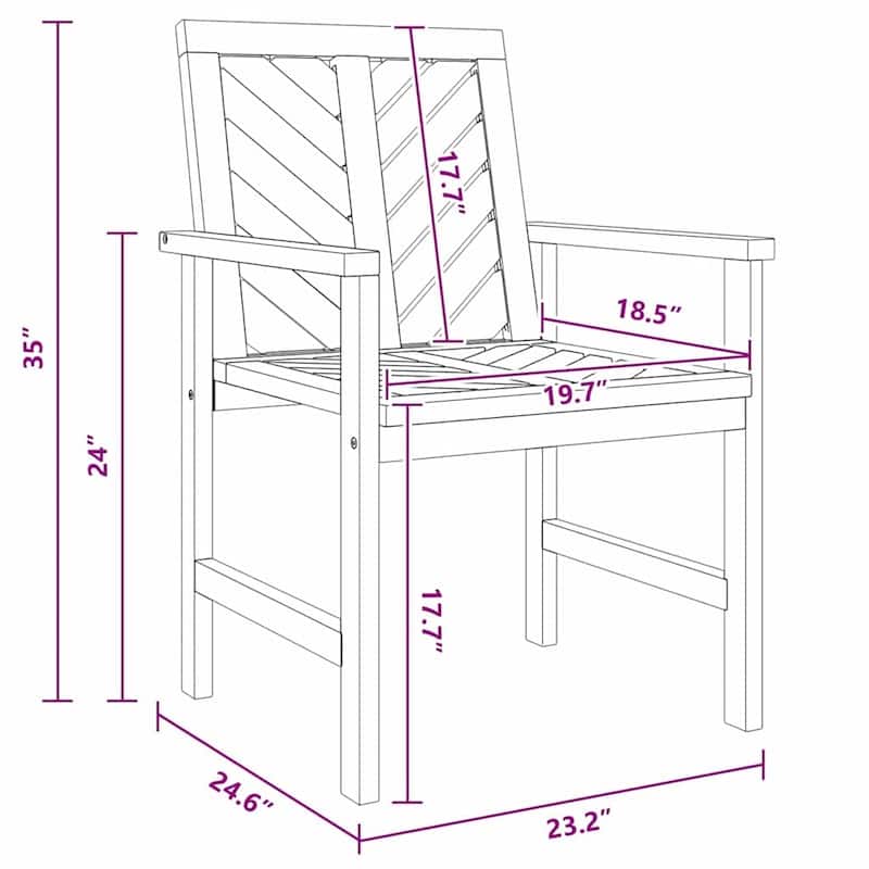 vidaXL Garden Dining Set 3/7 pcs Brown 59.1" x 35.4" x 29.1 - 59.1" x 35.4" x 29.1