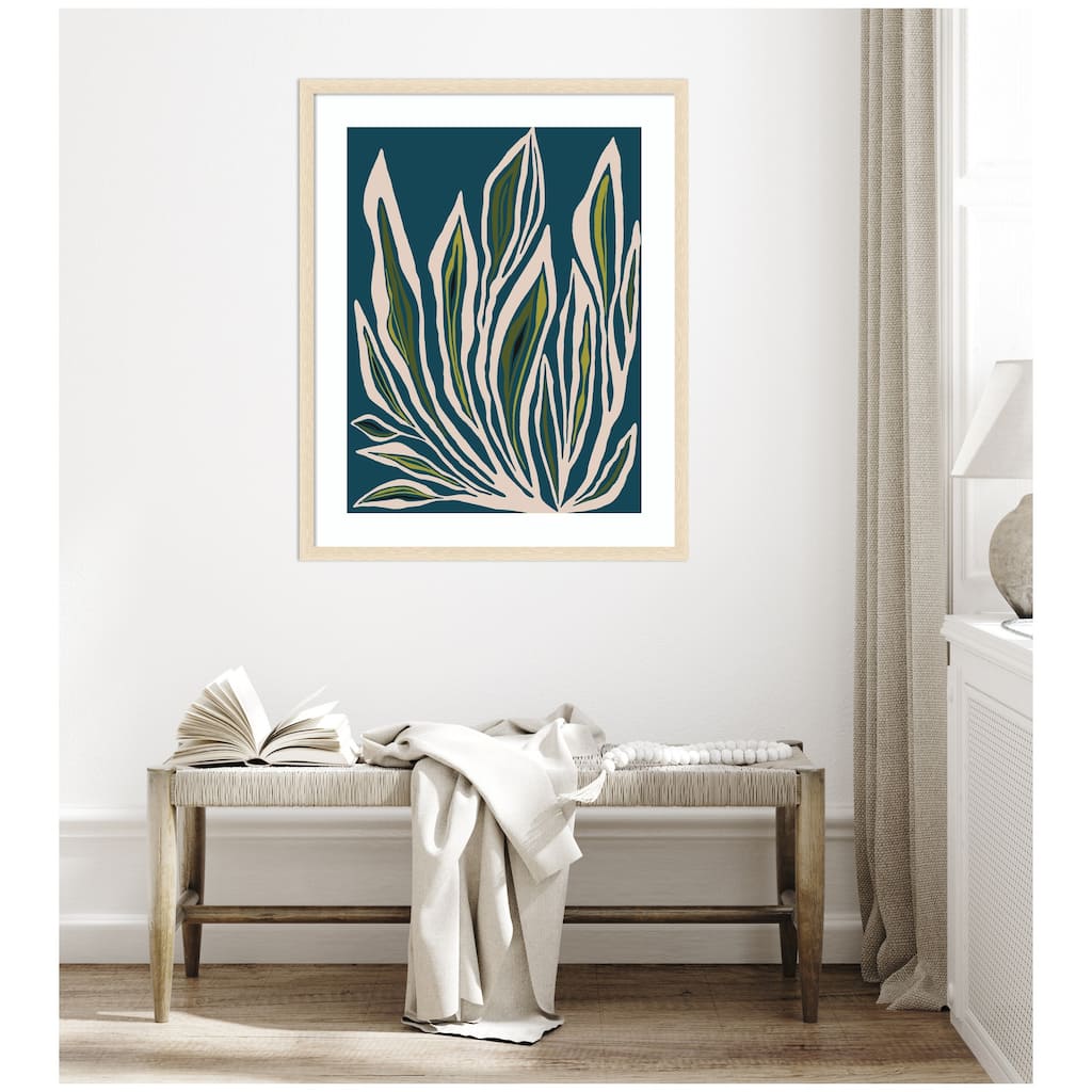 Kate and Laurel Framed Art Blue Flora 2 by Alicia Bock
