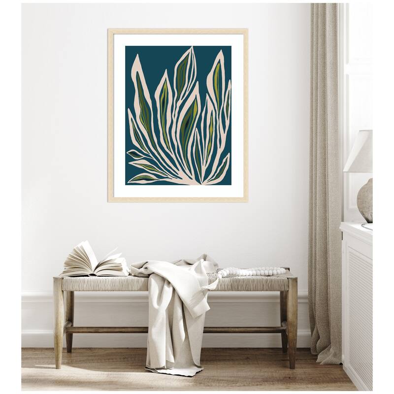 Kate and Laurel Framed Art Blue Flora 2 by Alicia Bock