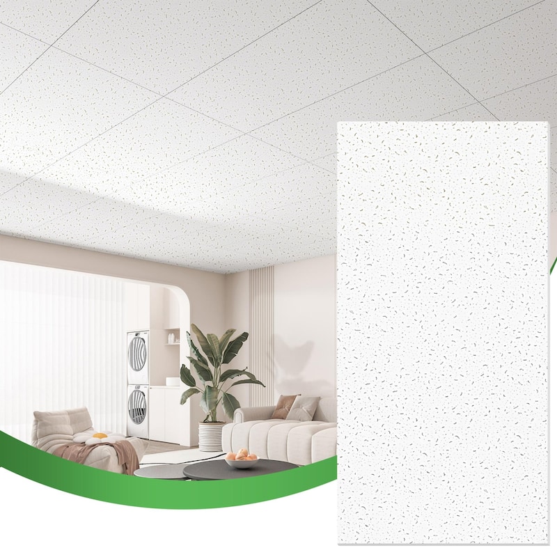 Art3d Flexible Easy DIY PVC Ceiling Tiles Wall Paneling 24"x24" or 24"x48"