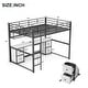 preview thumbnail 20 of 26, Full Size Metal Loft Bed with Desk, Cabinets, Drawers and socket, Gold