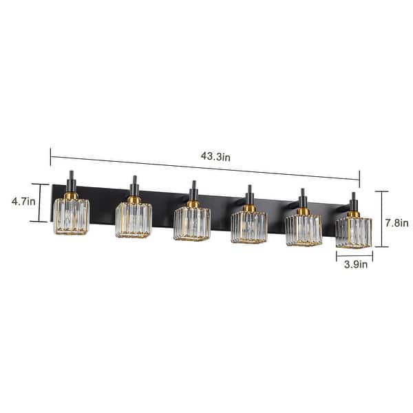 dimension image slide 6 of 23, 2/3/4-Light Modern Bathroom Crystal Vanity Light Wall Sconces