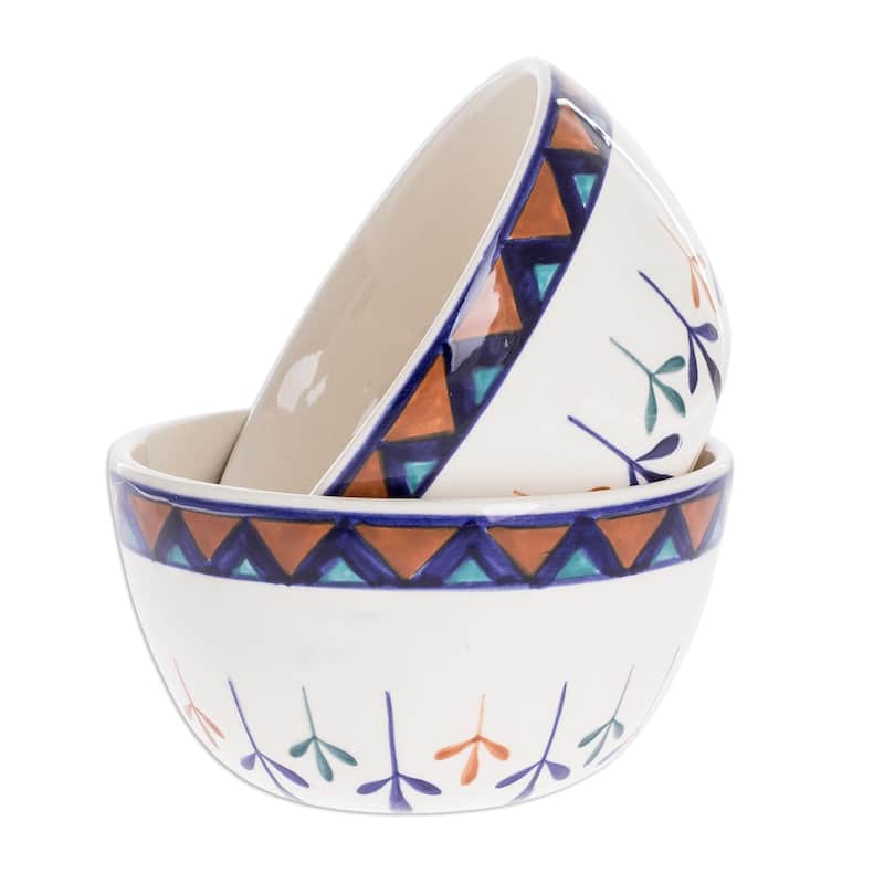 Novica Handmade Antigua Breeze Ceramic Soup Bowls (Pair)