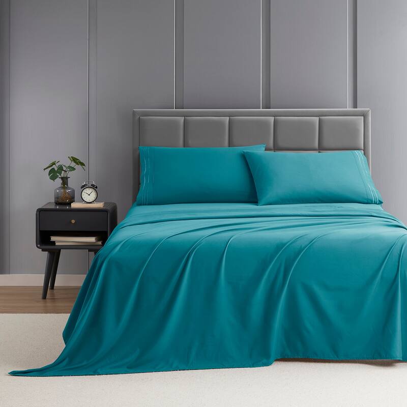 Clara Clark Premium 1800 Series Ultra-soft Deep Pocket Bed Sheet Set - Full XL - Teal