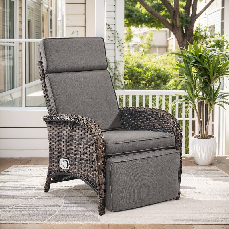 Pocassy Lounge Chair Swivel Reclining Chair with Adjustable Backrest