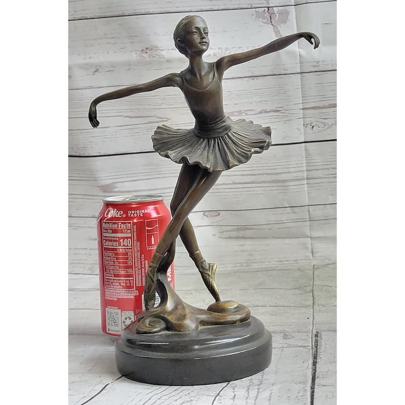 10 Inches Tall Lady Ballerina Ballet Bronze Sculpture Statue Art Nouveau Black Swan