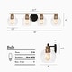 preview thumbnail 15 of 16, Iain Modern Black 3/4-Light Bathroom Vanity Lights Globe Seeded Glass Dimmable Wall Sconces
