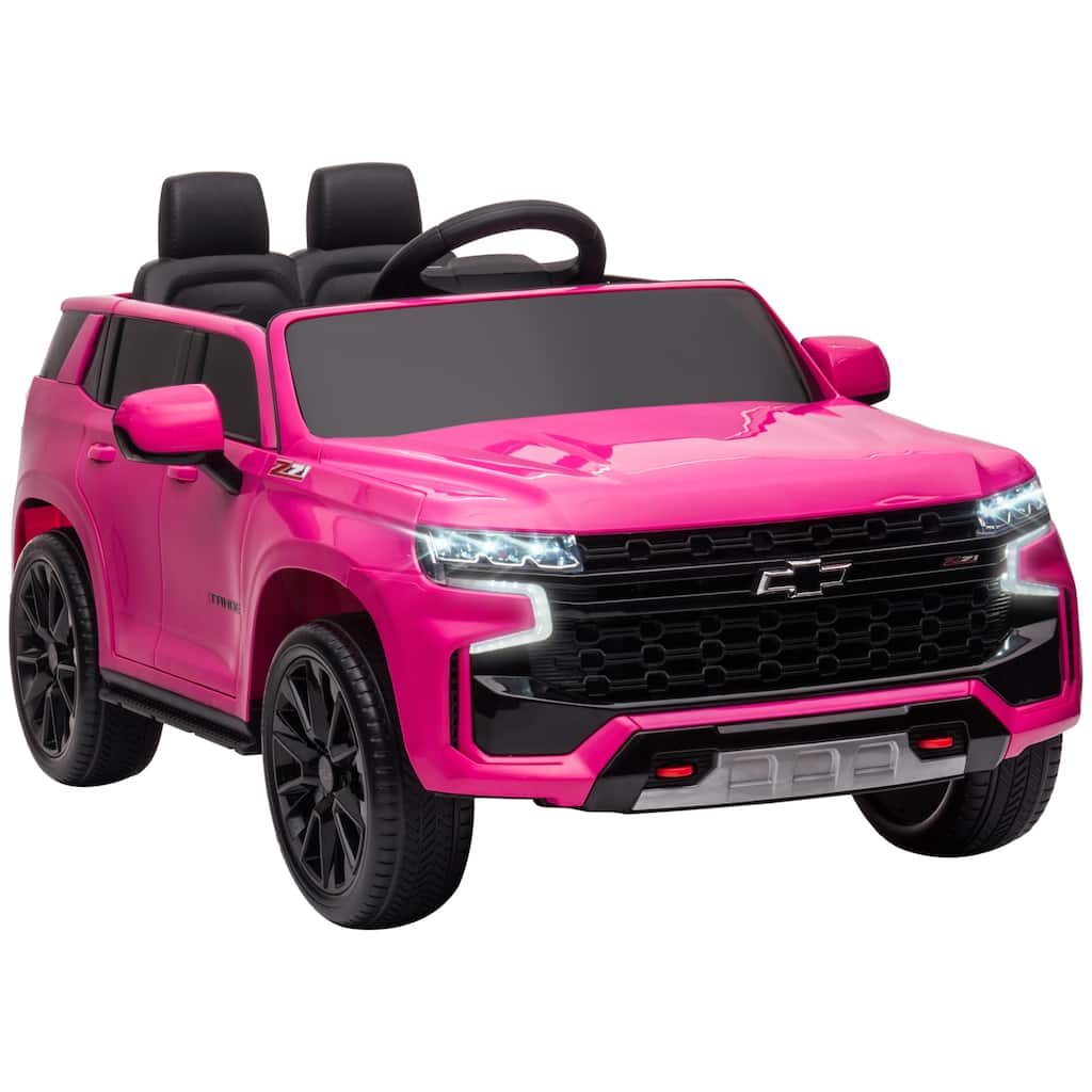 12V Battery Powered Kids Electric Car with Remote Control, Music, Lights, Horn, Suspension for 3-6 Years Old, Pink