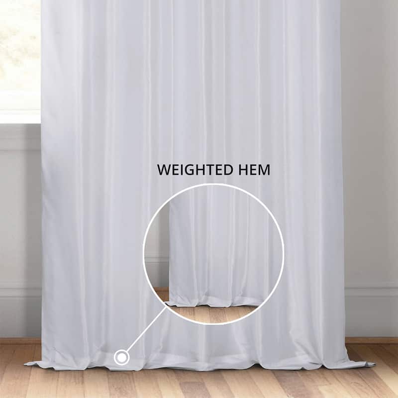 Exclusive Fabrics Ice Vintage Textured Faux Dupioni Room Darkening Silk Curtains (1 Panel)
