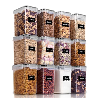 12 sealed food storage containers