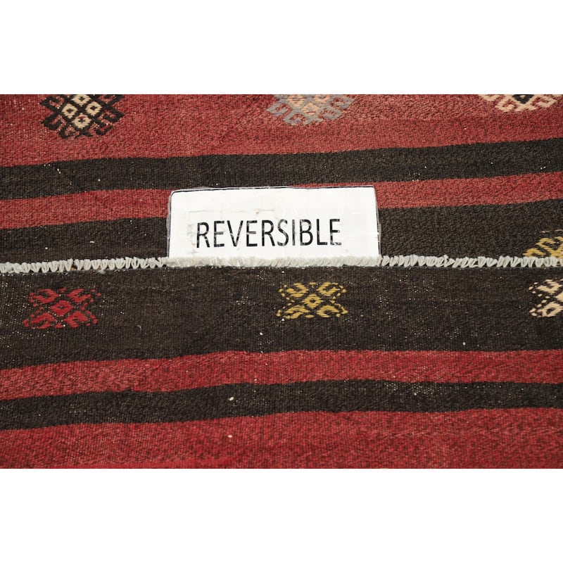 Hand Woven Oriental 100% Wool Carpet Southwestern Tribal Multi-Colored Kilim Area Rug - 10' 5'' X 6' 3''
