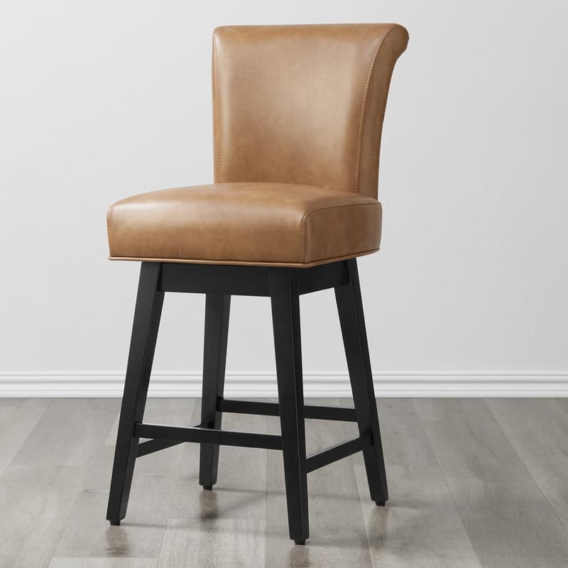 Spruce & Spring Noah Modern Upholstered Counter Height Swivel Barstool Single