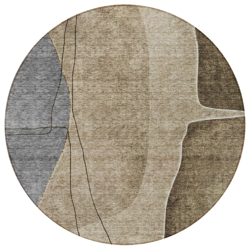 HomeRoots Abstract Transitional Rectangle Outdoor Rug