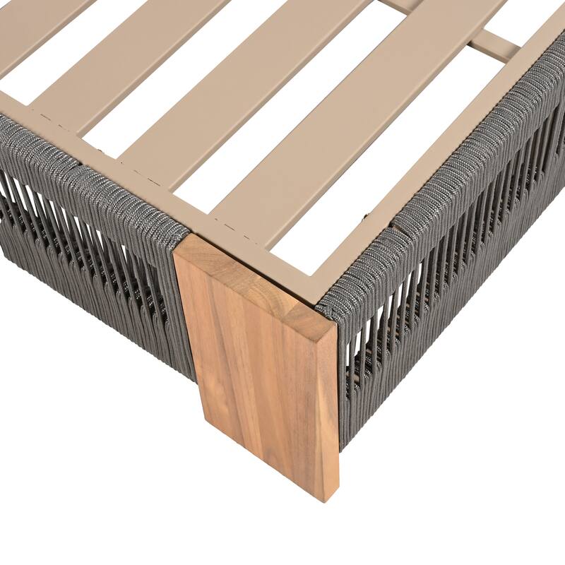 Christopher Knight Home - Alexander Acacia Wood Outdoor Adjustable Chaise Lounge With Cushion