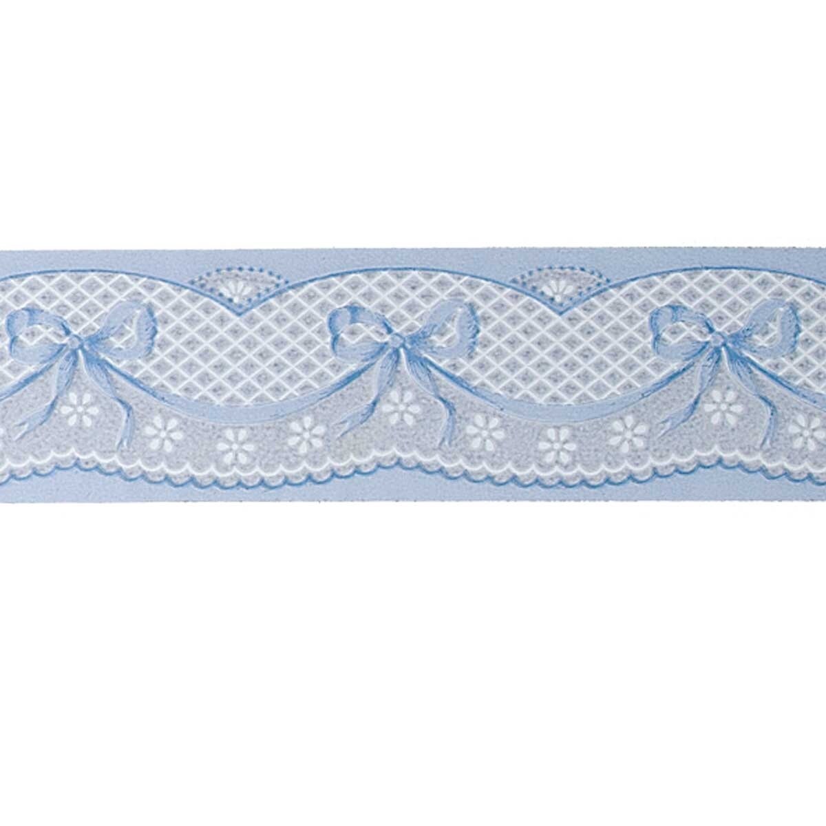 Shop Wallpaper Border Blue Ribbons And Bows Vinyl Peel And Stick