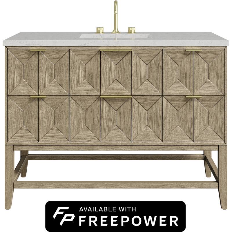 James Martin Vanities D100-V48-FEJP Emmeline 48" Free Standing Single - Pebble Oak - Oak Finish