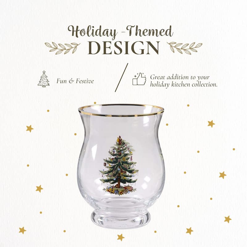 Spode Christmas Tree Hurricane Lamp - 6.5 in