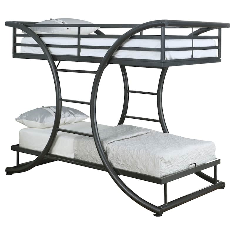 Stephan Contemporary Gunmetal Metal Frame Bunk Bed