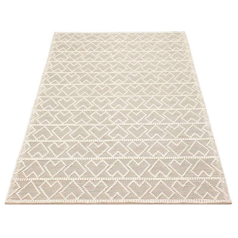 ECARPETGALLERY Braid weave Sienna Cream Wool Rug - 5'0 x 8'2
