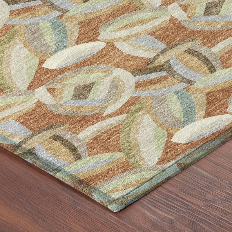 Machine Washable Indoor/ Outdoor Modern Heli Chantille Rug