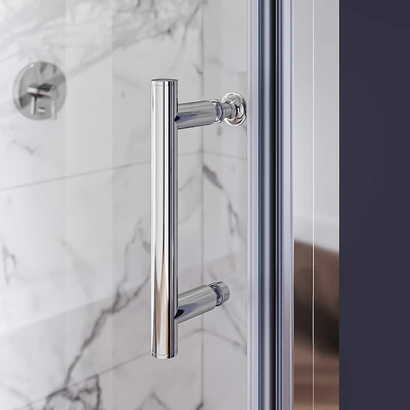 Elegant Adjustable Width Frameless Pivot Swing Shower Door with 1/4 inch Transparent Tempered by Certified Glass Door