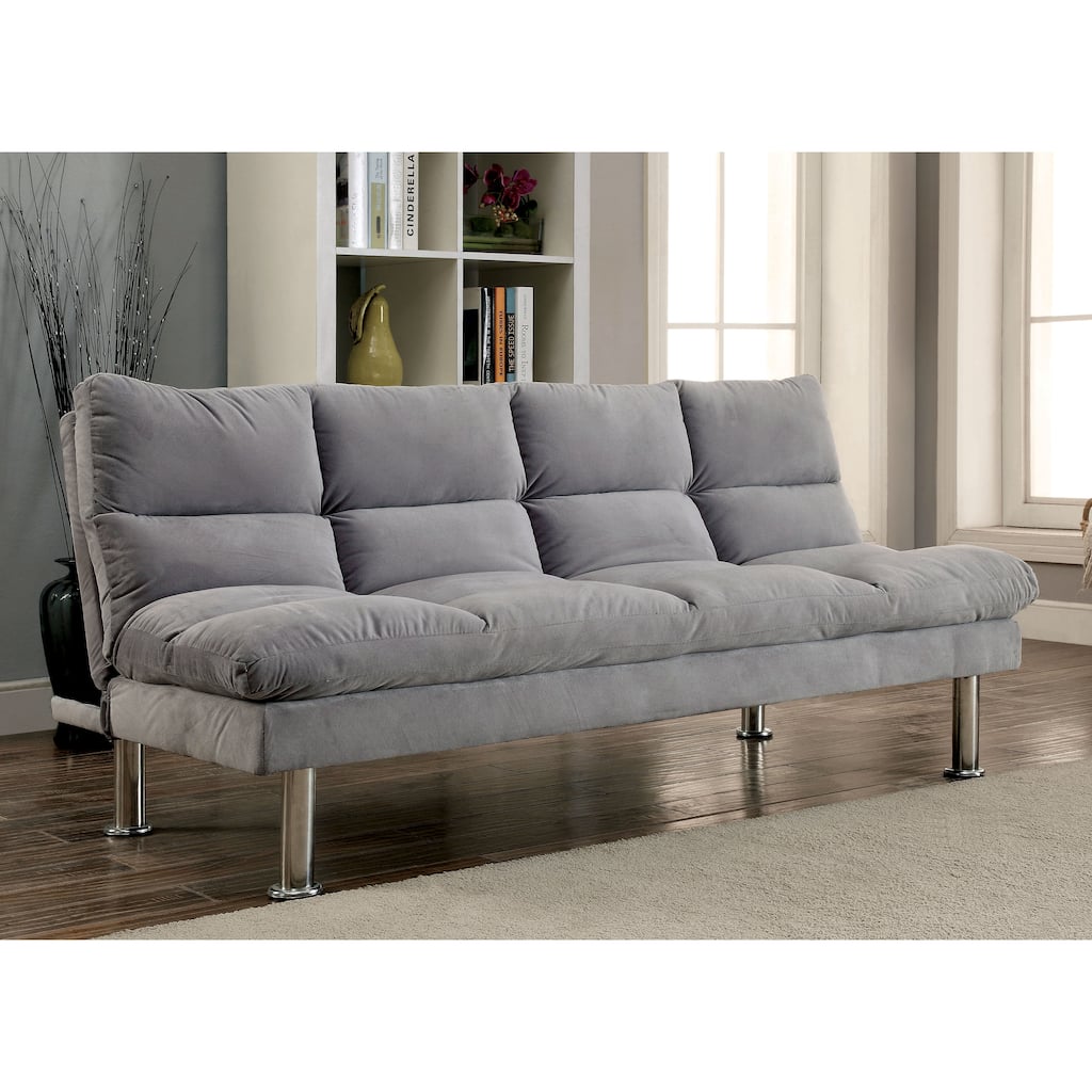 Furniture of America Neyric Modern Biscuit Tufted Fabric Futon Sofa Bed