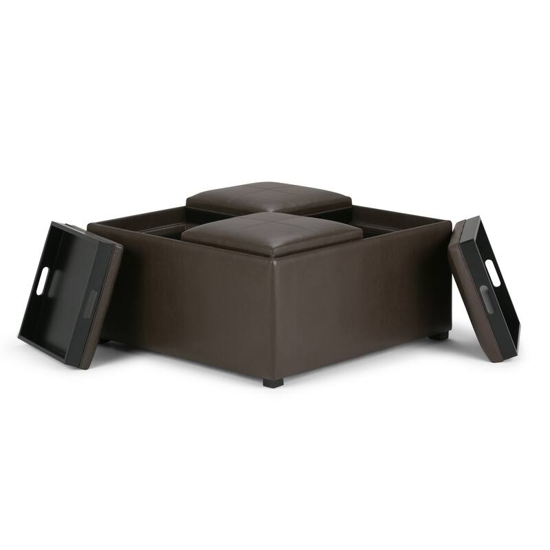 Square Coffee Table Storage Ottoman